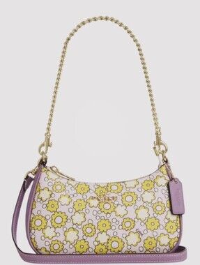 *NWT* COACH Teri Mini Crossbody Bag With Floral Print, Purple Flower Purse